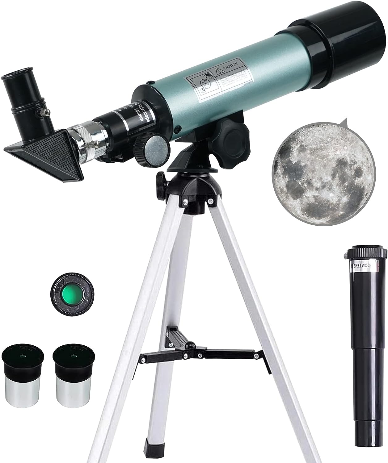 Astronomical Telescope, Mijiaowatch Telescope for Kids 360/50mm 90X Zoom HD Outdoor Monocular Space Telescope Portable Refractor Spotting Scope with Tripod for Kids/Adult/Beginners.