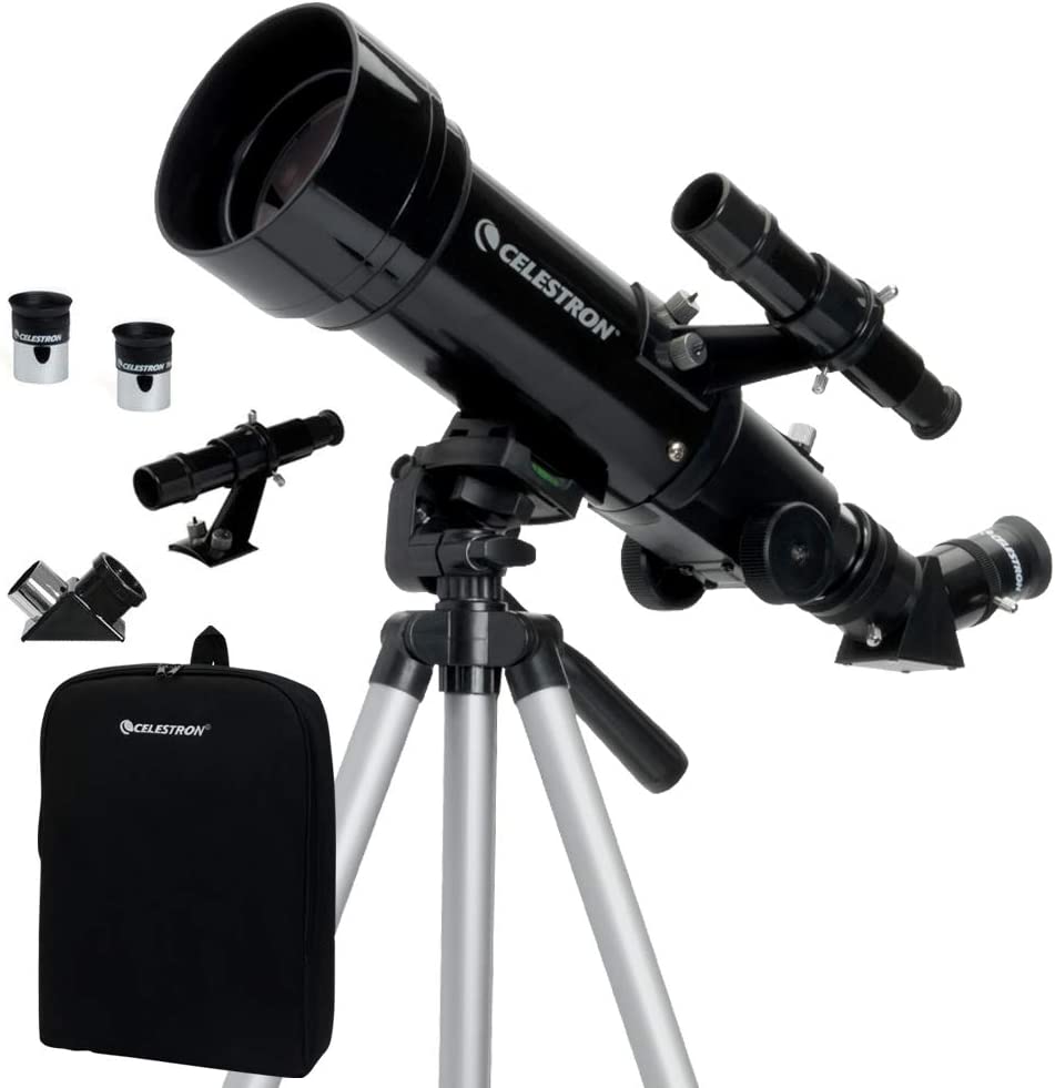 Celestron – 50mm Travel Scope – Portable Refractor Telescope – Fully-Coated Glass Optics – Perfect Telescope for Beginners – BONUS Astronomy Software Package