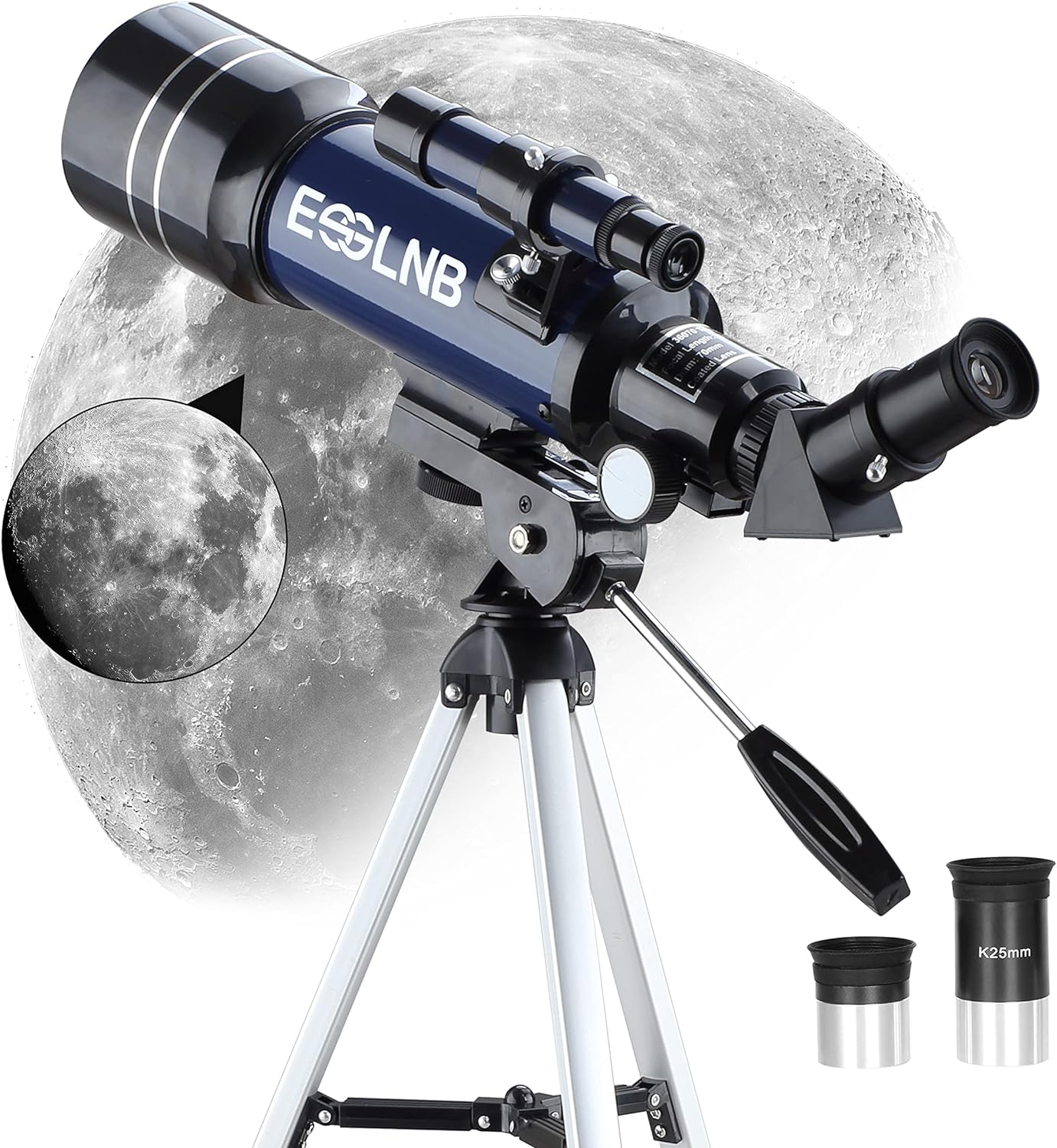 ESSLNB Telescopes for Adults, 700mm Focal Length Refractor Telescope with AZ Adjustable Tripod & Phone Adapter, 28X-350X Telescopes Gifts for Kids and Astronomy Beginners (70060)