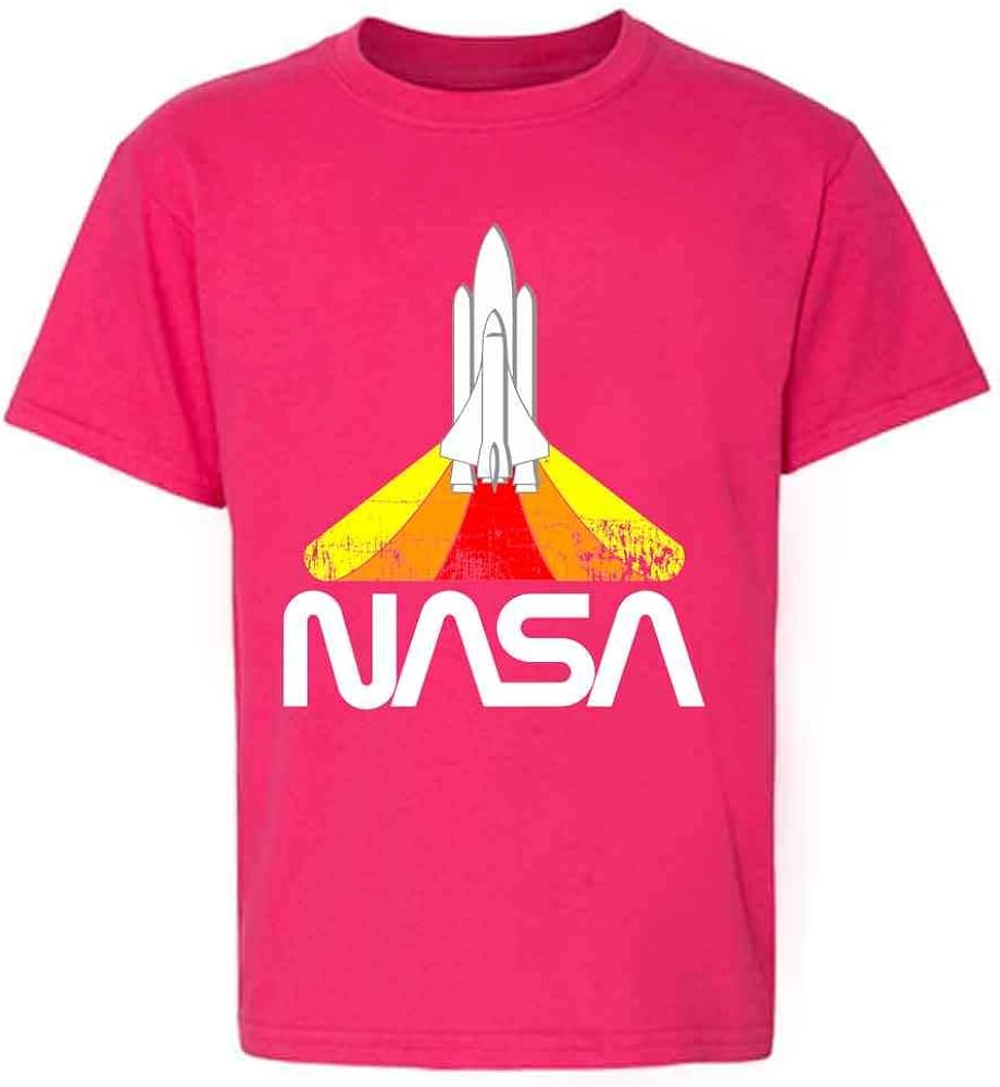 Pop Threads NASA Approved Blast Off Retro Worm Logo Youth Kids Girl Boy T-Shirt