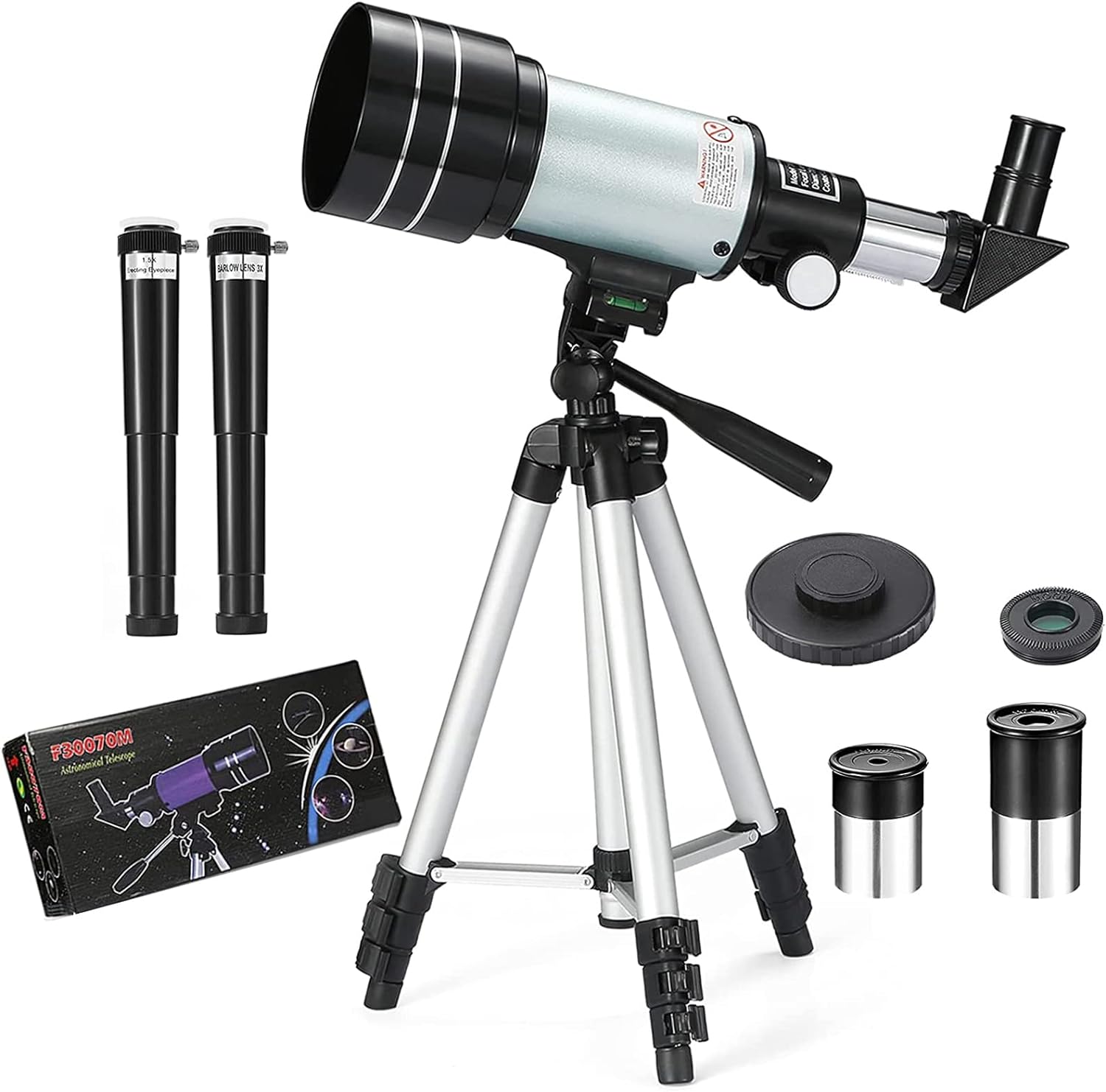 Telescope for Beginners and Kids with Tripod Moon Filter,Adult Professional 70mm Aperture 300mm Refracting Telescopes,Astronomy Gifts for Kids – Travel Telescope