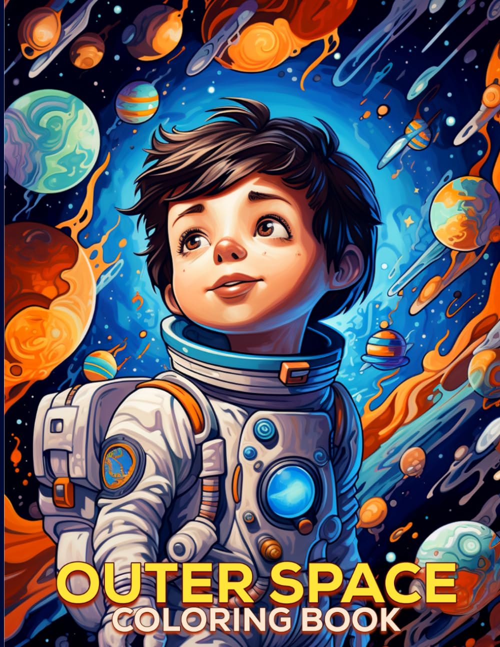 Outer Space Coloring Book: Space Coloring Book for Kids With Planets, Astronauts,Space Ships & Aliens Galaxies Illustrations For Fun