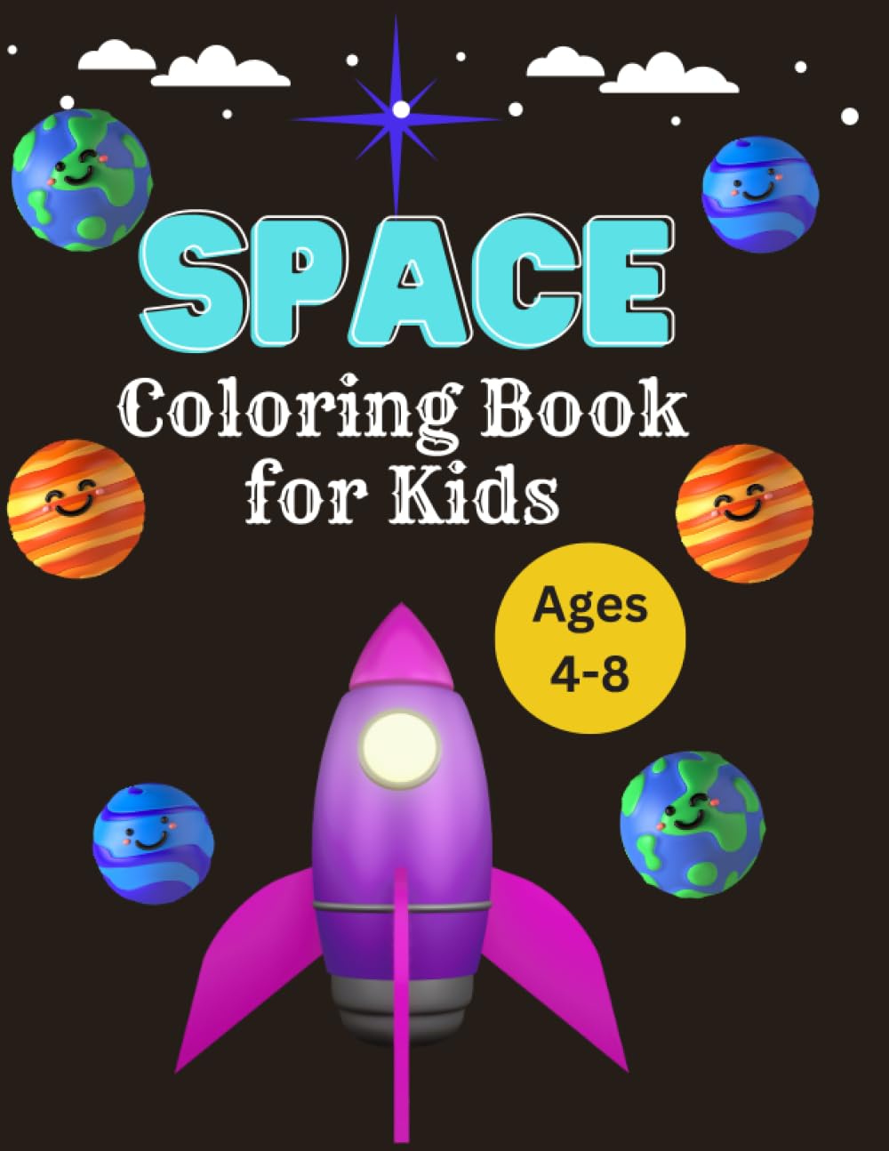 Space Coloring Book for Kids: Fun and Easy Space Images Coloring Book for Kids ages 4-8. (Kids-Children) Coloring Space Book.