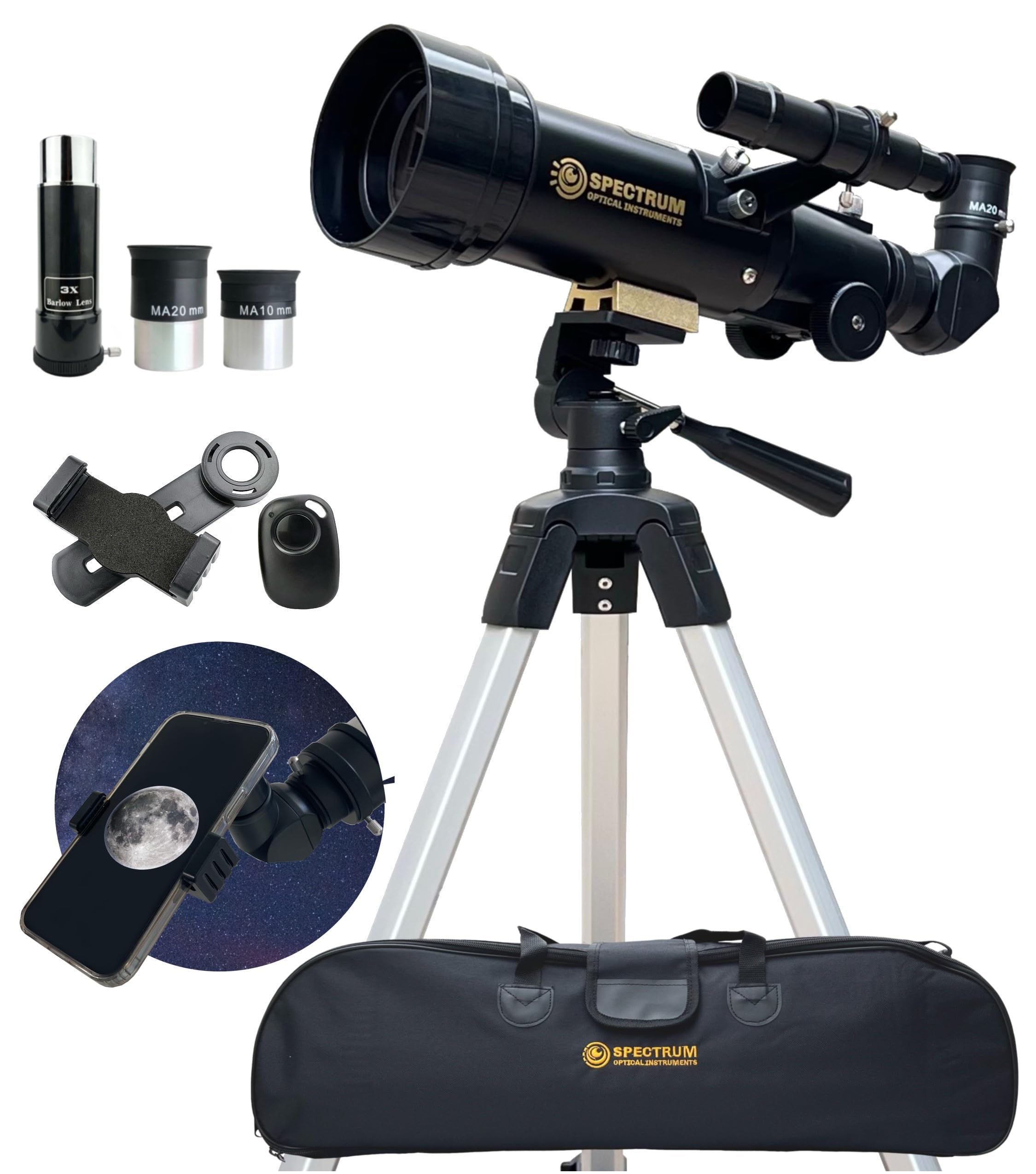 Spectrum Telescope for Adults and Kids, Telescopes for Adults Astronomy Beginners, Telescope for Kids 8-12- Premium Telescopio for Astronomical Exploration and Kids' Fascination with Carry Bag