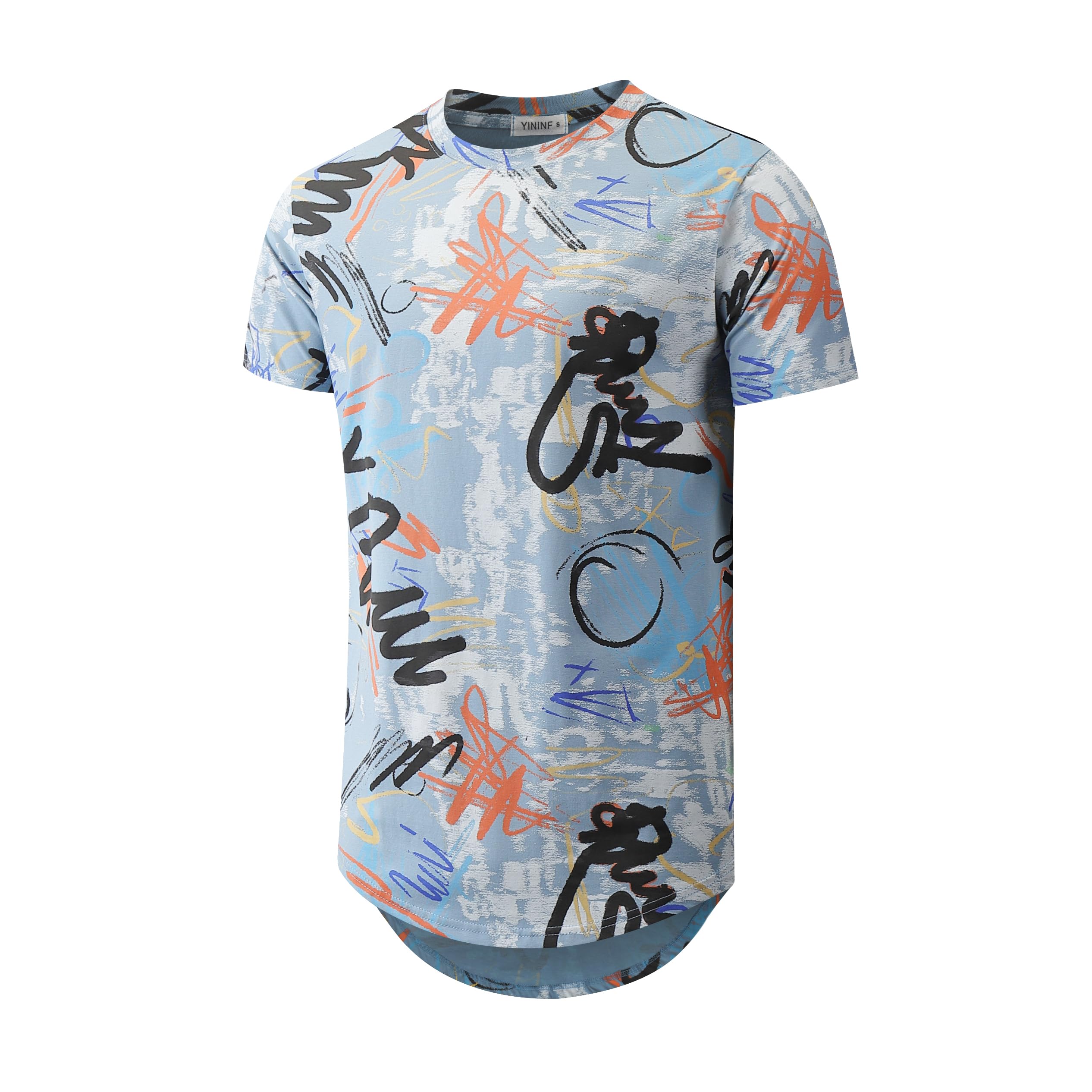 YININF Mens Hipster Hip Hop Short Sleeve Print T-Shirt