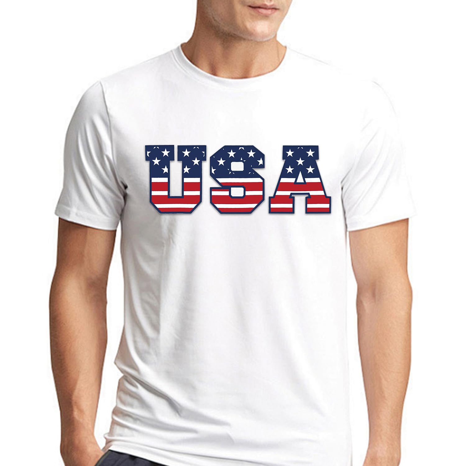 SUWATOIN USA 4th of July Shirts for Men American Flag Short Sleeve Patriotic Independence Day Tee Top